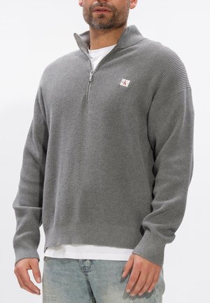 WAFFLE QUARTER ZIP - Trui - pe medium grey heather