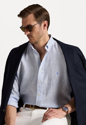 STRIPED LINEN SHIRT - Button down-skjorte - cabana blue/white