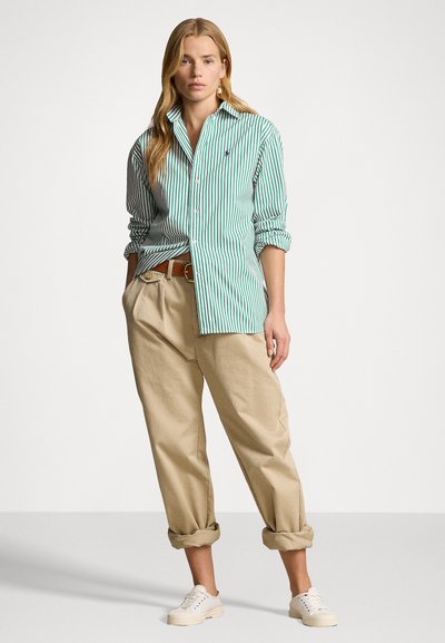 Polo Ralph Lauren RELAXED FIT STRIPED COTTON SHIRT - Košilová halenka  - white/bay green