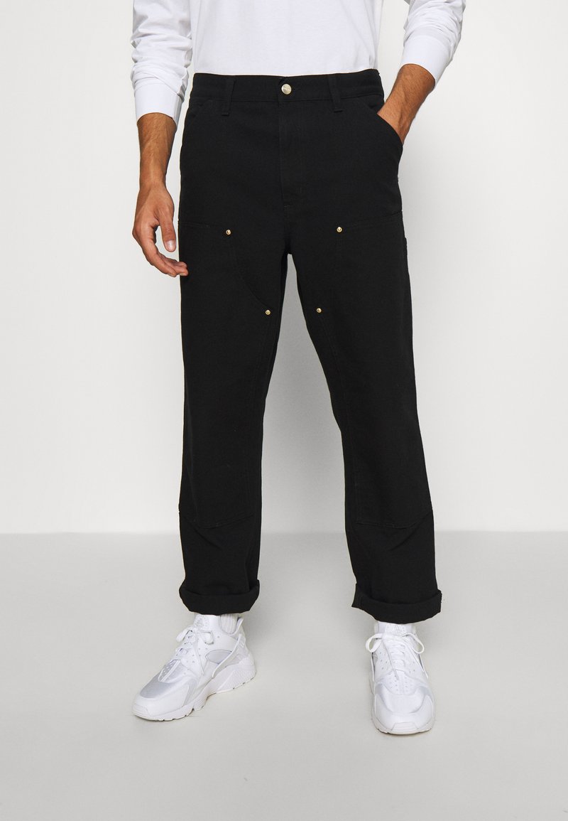 Carhartt WIP DOUBLE KNEE PANT - Calças - black rinsed