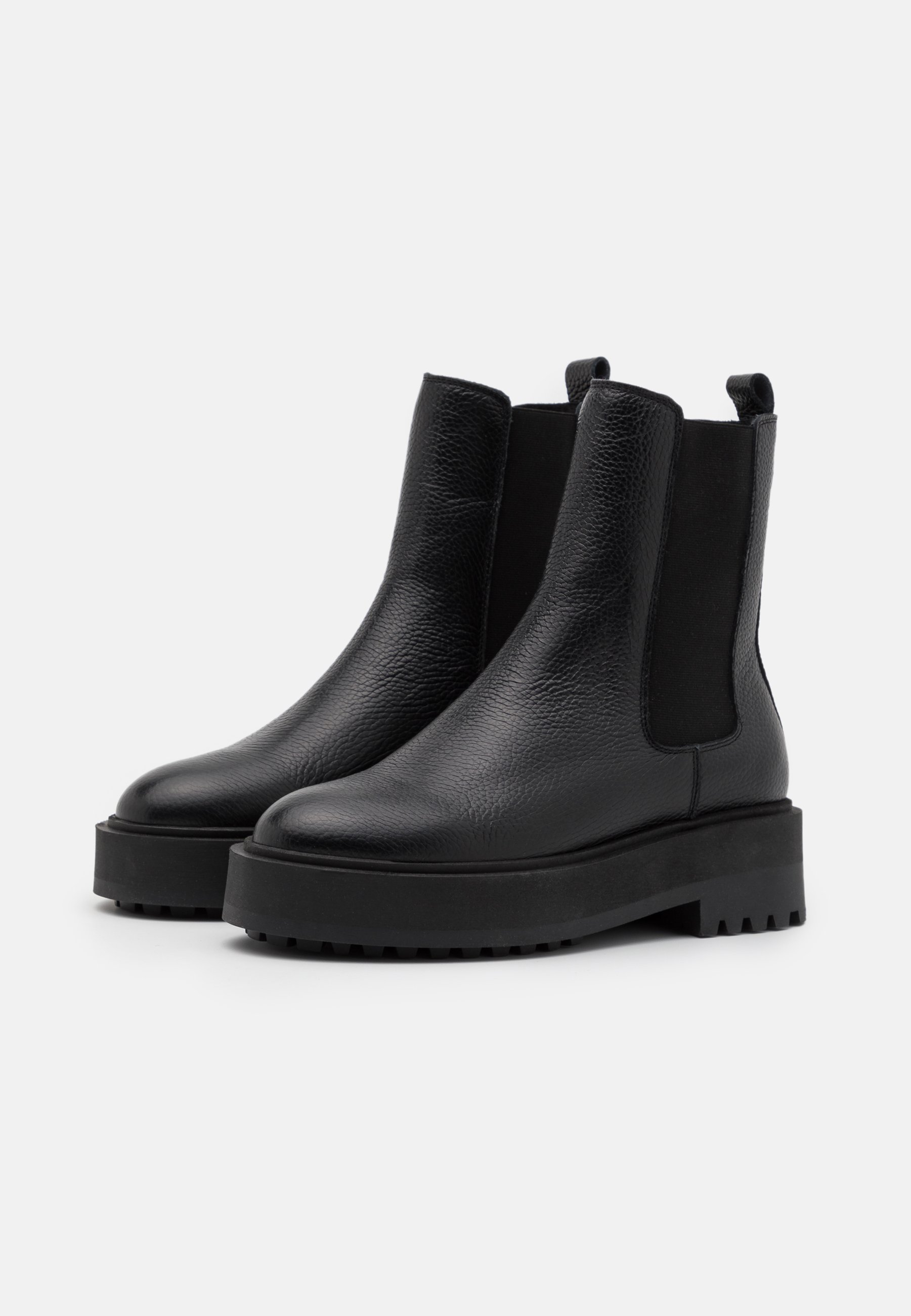 Zign LEATHER - Enkellaarsjes met plateauzool - black/Zwart - Zalando.nl