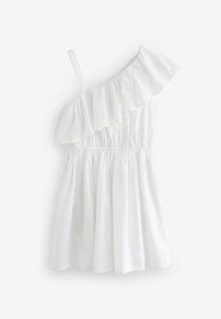 Next ONE SHOULDER - REGULAR FIT - Vapaa-ajan mekko - white broiderie