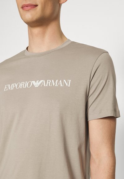 Emporio Armani Nyomott mintás póló - beige
