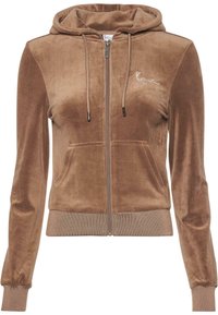 Karl Kani KK CHEST SIGNATURE TIGHT FULL ZIP - Cipzáras pulóver - taupe
