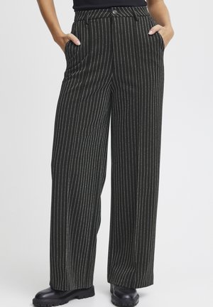 WIDE LEG  - Trousers - black beauty