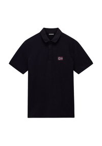 Polo shirt blu navy con colletto a due bottoni, maniche corte e una piccola bandiera norvegese ricamata sul lato sinistro del petto. Realizzato in tessuto di cotone.