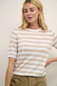 Kaffe KALIZZA - Tricou cu imprimeu - chalk sand