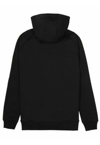 Felpa nera con cappuccio realizzata in tessuto morbido. Caratterizzata da una vestibilità comoda, maniche lunghe e polsini e orlo a coste. Design semplice senza grafiche.