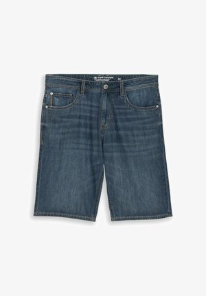 TOM TAILOR, TTMARVIN STRAIGHT ULTRALIGHT JEANS SHORTS - Jeans Shorts - used dark stone blue denim