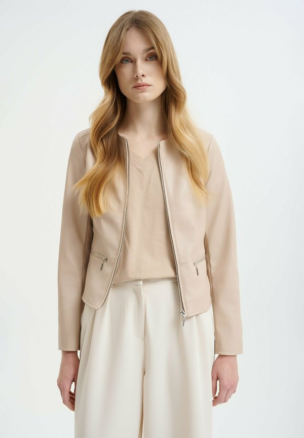 Kunstlederjacke - beige