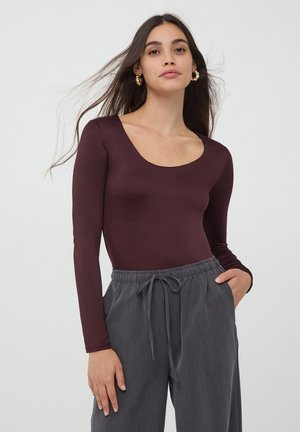 Maglietta a manica lunga - bordeaux scuro