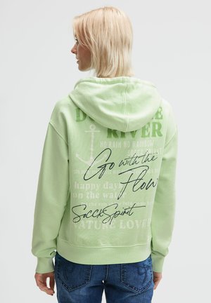 MIT DEKORATIVEM RÜCKEN-ARTWORK - Kapuzenpullover - milky green