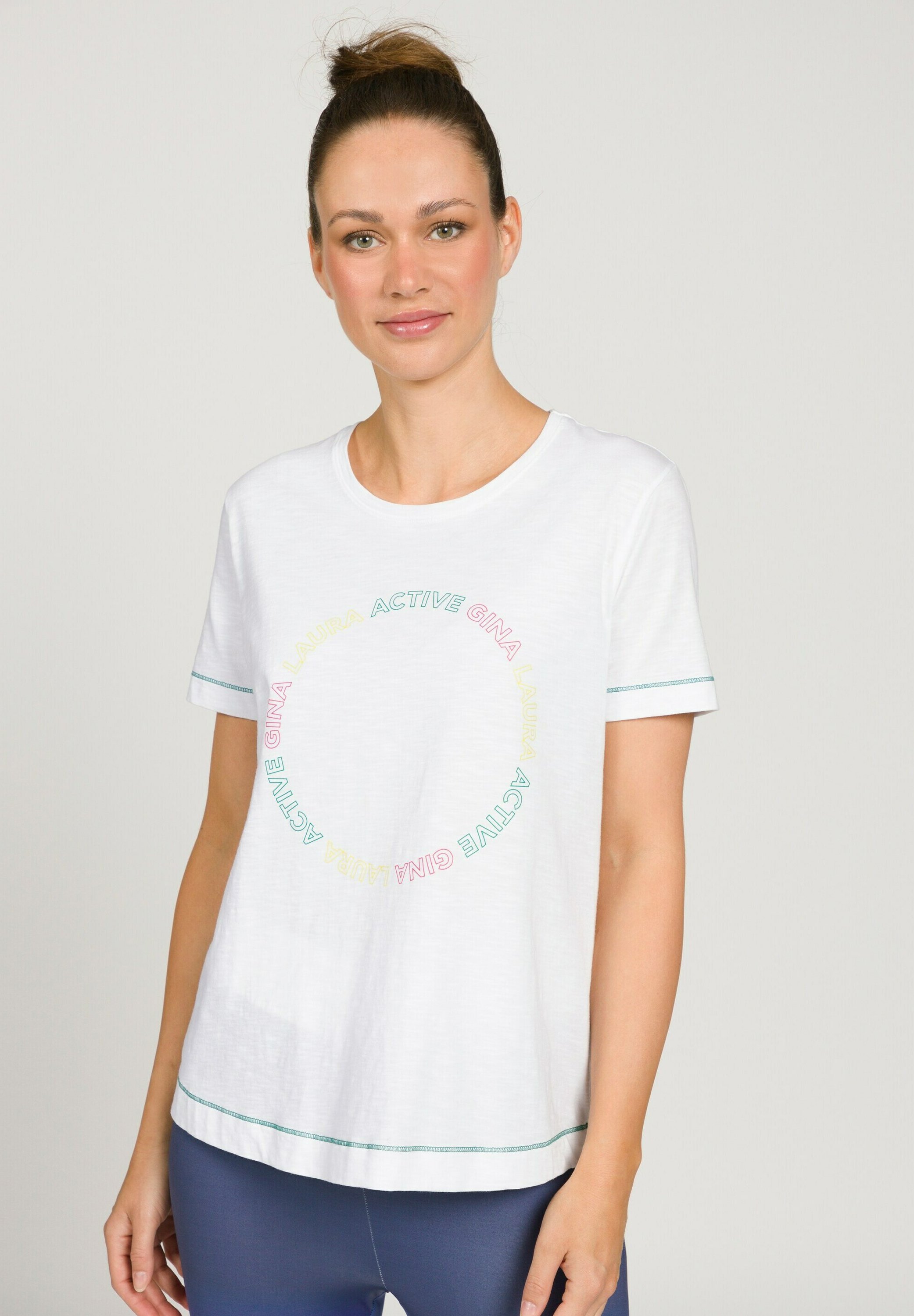Camicia Gina Laura Con Stampa Cuori E Orlo Elasticizzato – Maniche 3/4 In Morbido Jersey
