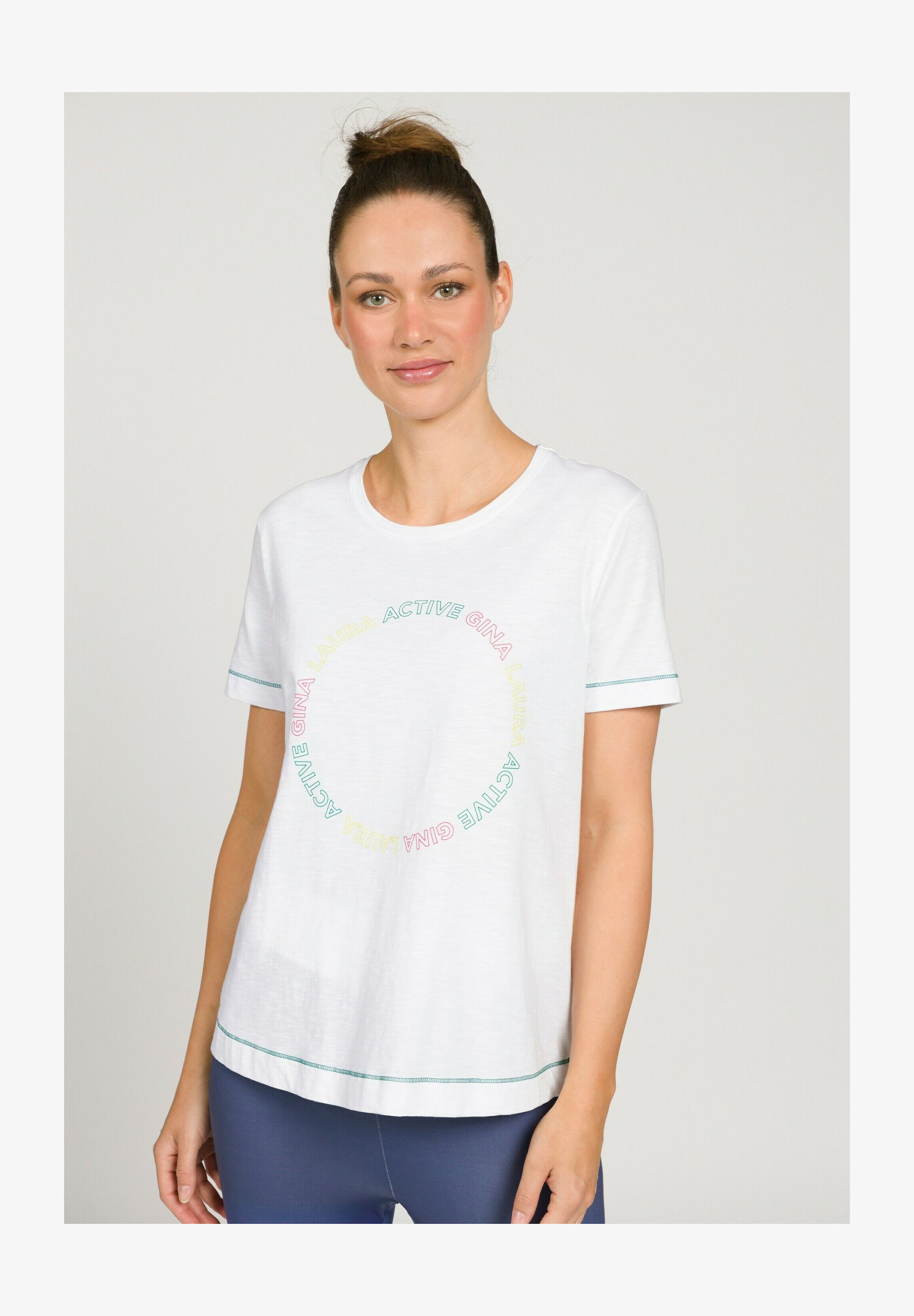 Camicia Gina Laura Con Stampa Cuori E Orlo Elasticizzato – Maniche 3/4 In Morbido Jersey