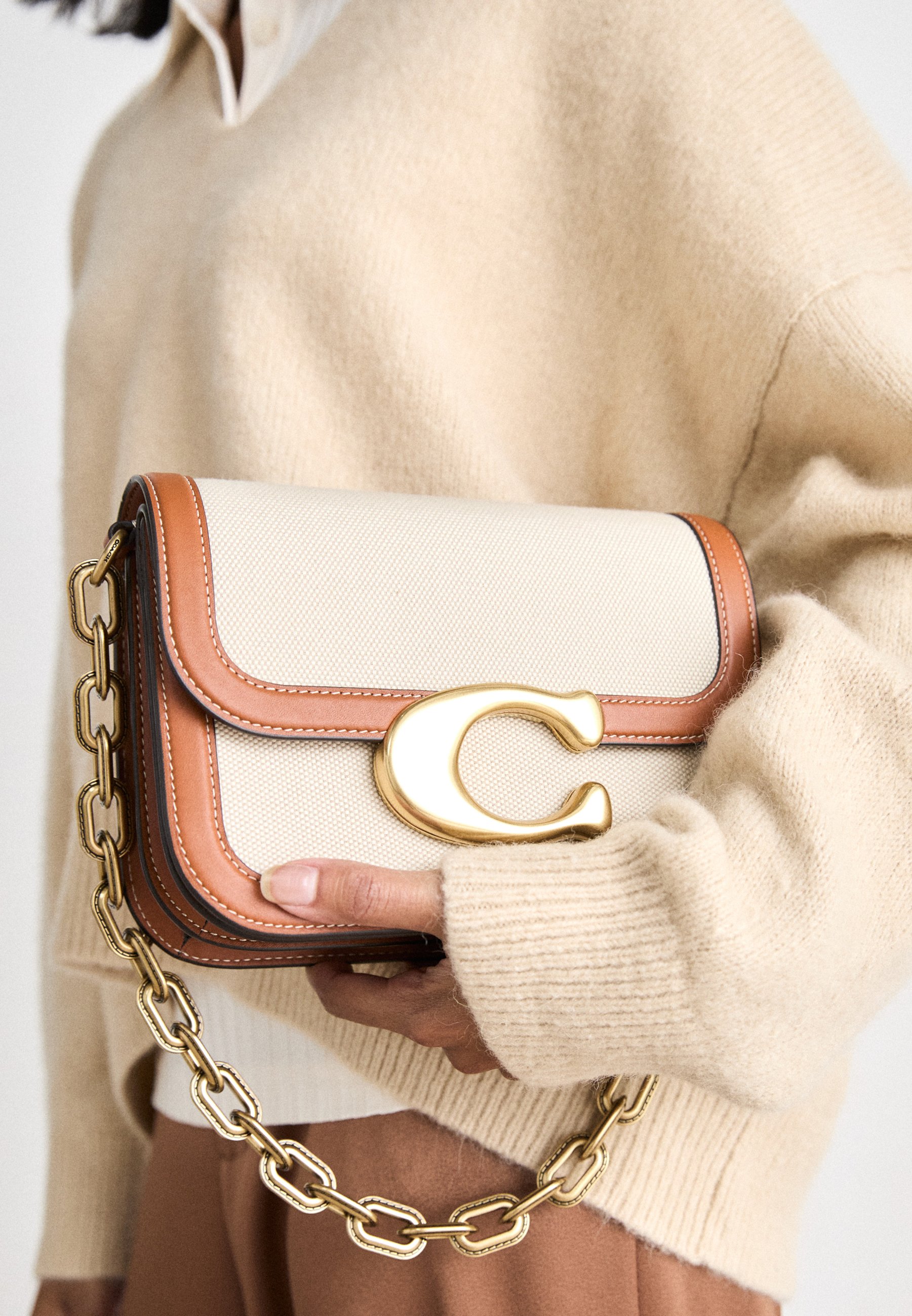 COACH IDOL BAG - Handbag - salt stone/black/off-white - Zalando