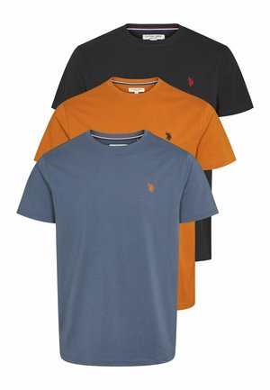 U.S. Polo Assn. ARJUN 3 PACK - Basic T-shirt - indigo punpkinspice tapshoe
