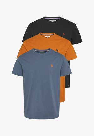 U.S. Polo Assn. ARJUN 3 PACK - Basic póló - indigo punpkinspice tapshoe