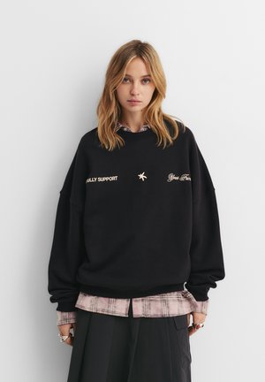 SUPPORT YOUR FRIENDS - Mikina - black