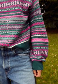 Next FAIRISLE STRIPE CREW NECK PETITE  - Džemperis - teal blue
