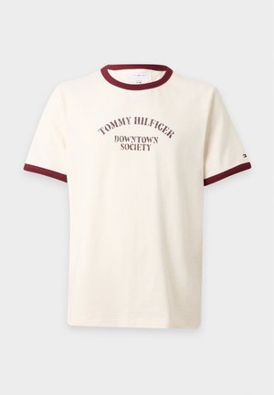 Tommy Hilfiger, GRAPHIC VARSITY RINGER TEE - T-Shirt print - ivory petal