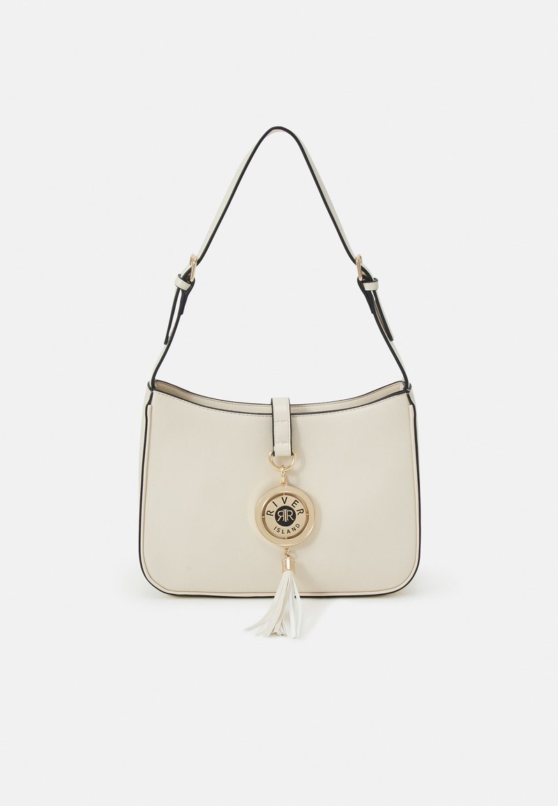 River Island TASSLE FRONT SHOULDER BAG Handtasche cream/offwhite