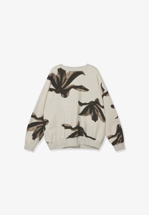 10DAYS, 10DAYS TOPS SWEATER FLOWER - Sudadera - soft white melee