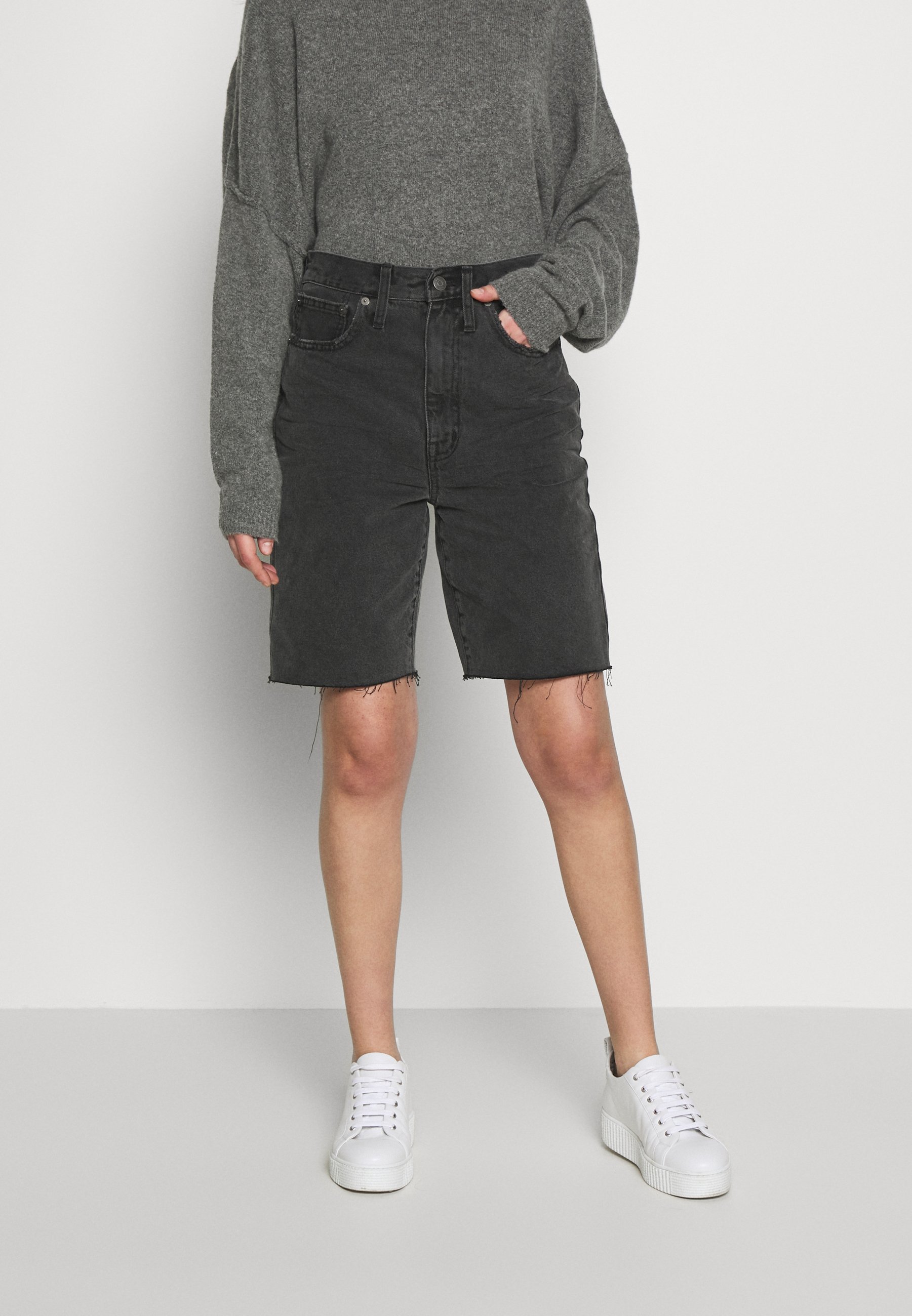mid length jean shorts