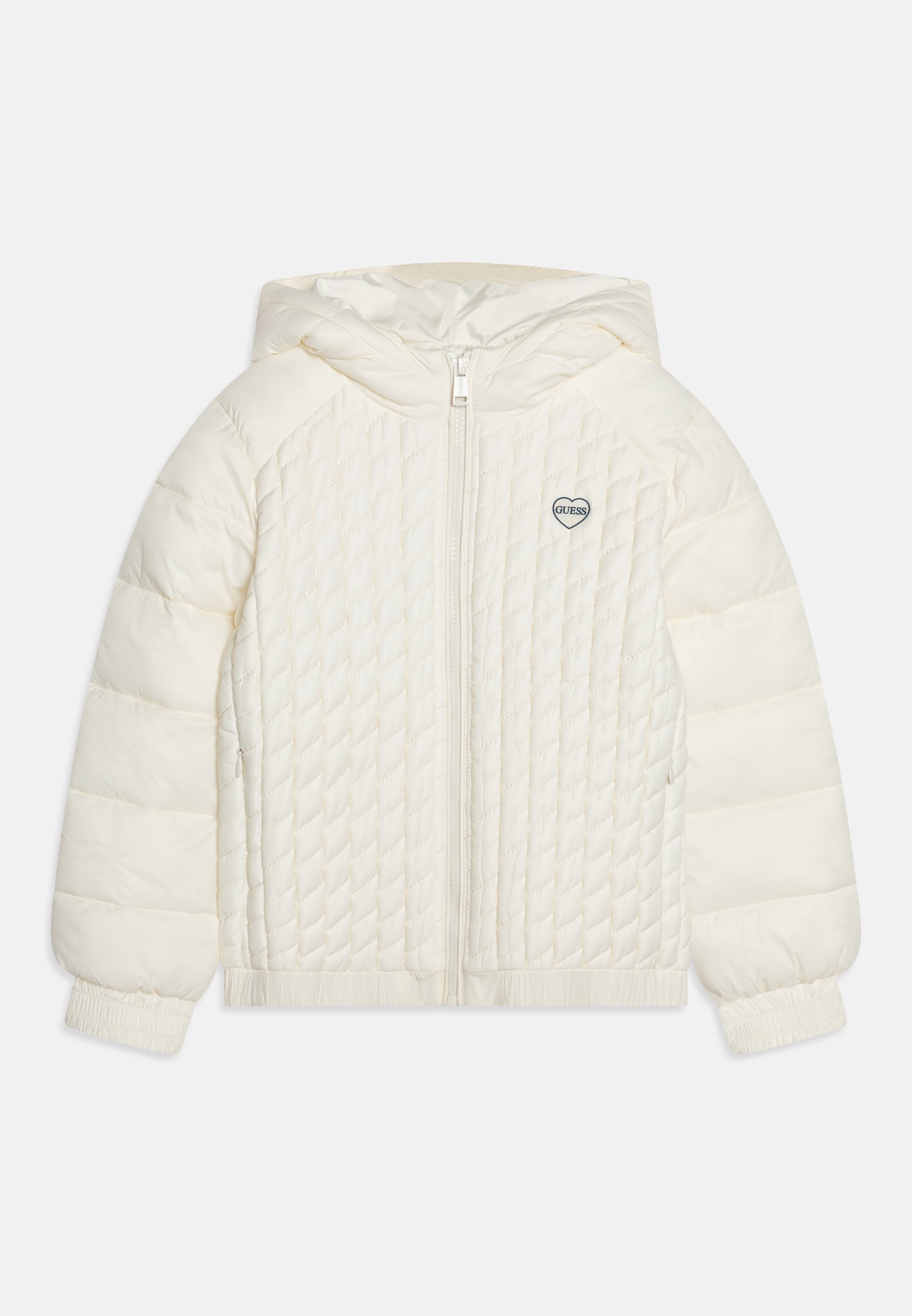 Guess JUNIOR GIRL HOODED Winter jacket cream white/off-white