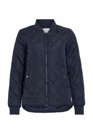 VILA, QUILTED JACKET VITATE ZIPPER - Blouson Bomber - navy blazer