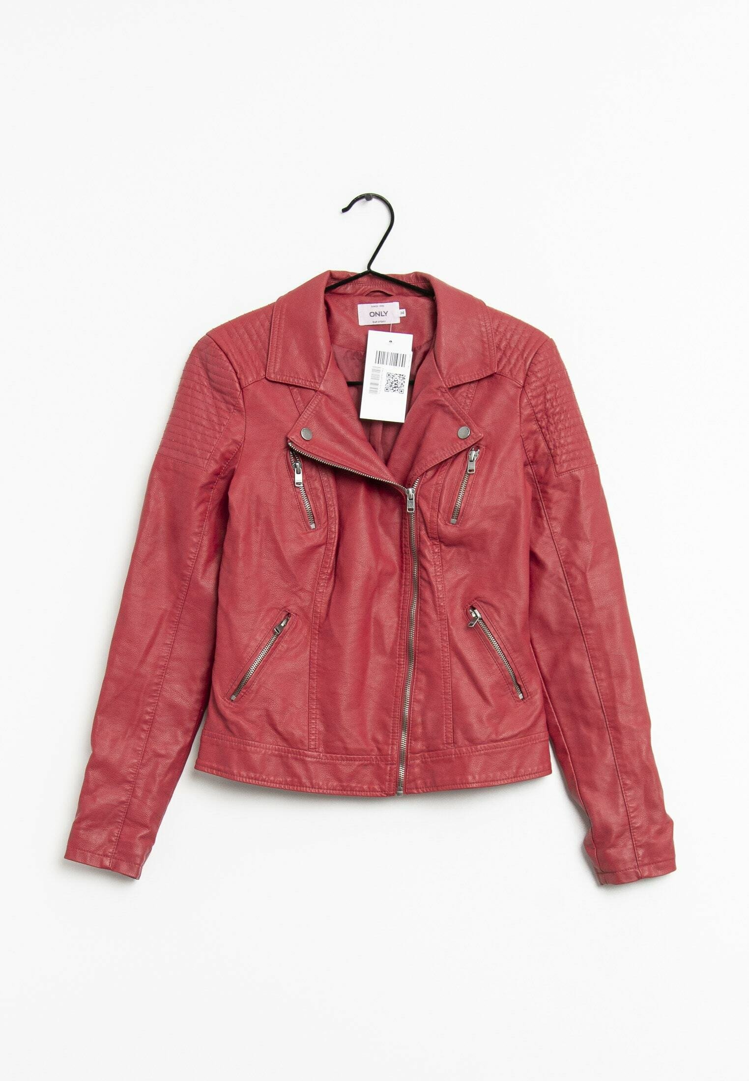 Leather jacket - light red - (Pre-owned 