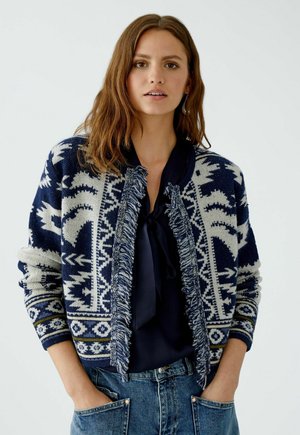 Strickjacke - dark blue white