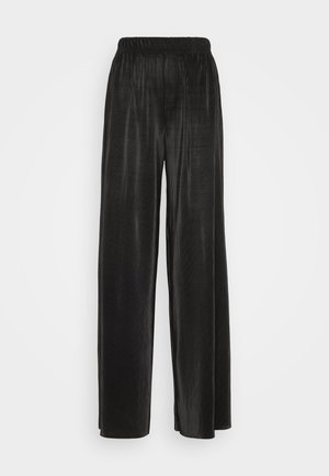 ONLY ONLNISA PLISSE WIDE PANT - Auduma bikses - black