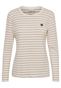KAFFE Liddy T-Shirt Donna A Maniche Lunghe Con Base A Righe E Girocollo, Stile Casual E Versatile