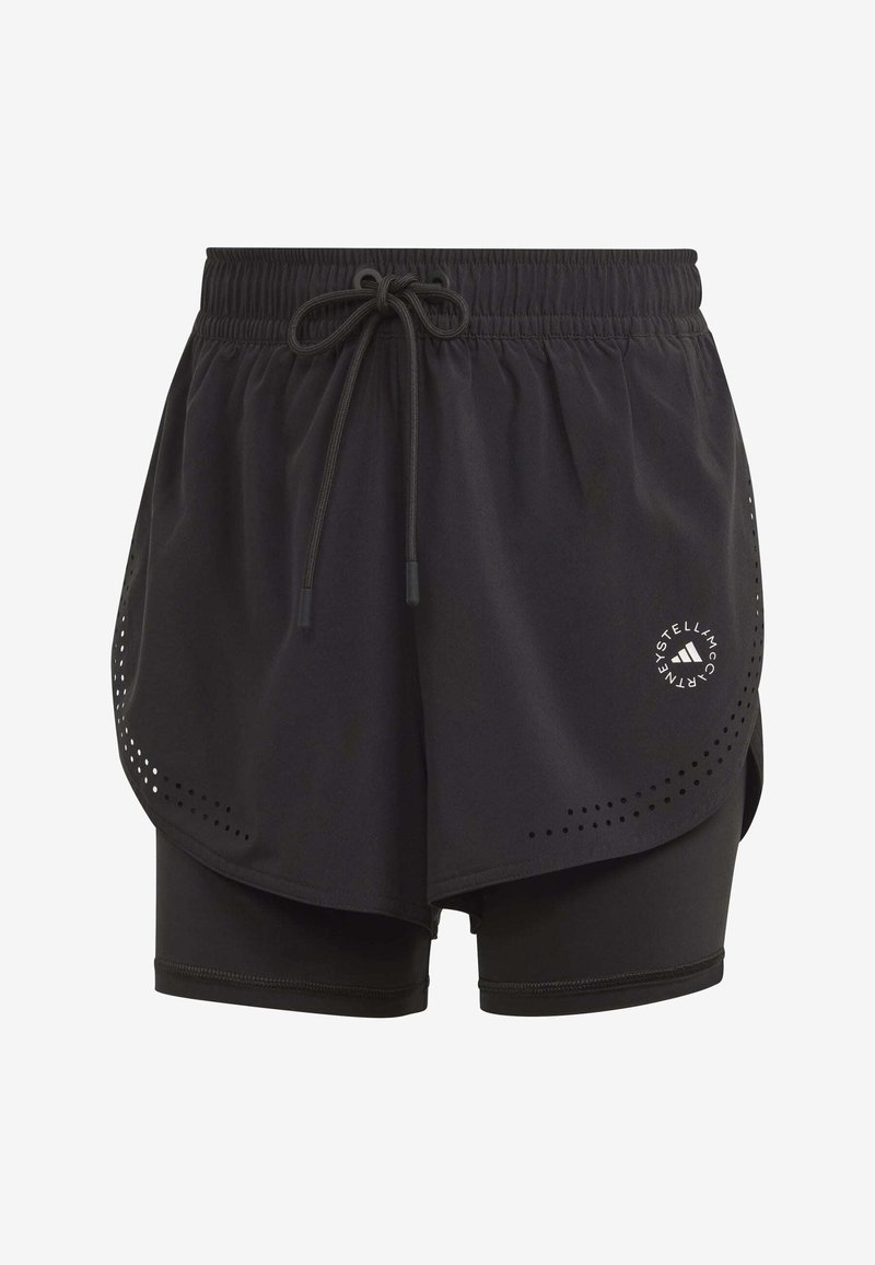 adidas by stella mccartney 2-in-1 short zwart adidas by stella mccartney 2-in-1 short zwart