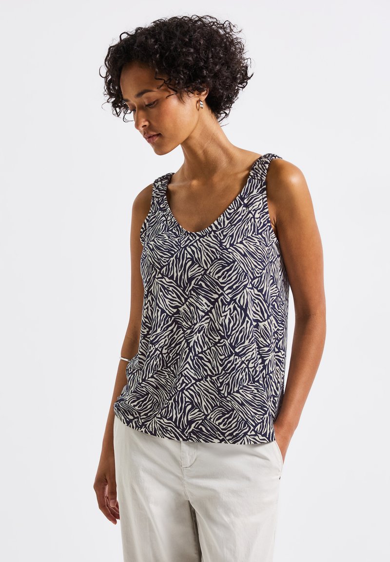 Street One - MIT RAFFUNG - Top - blau, Enlarge