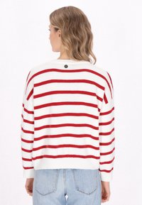DreiMaster Trui - offwhite red stripe