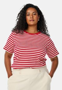 Zizzi GESTREIFTES  - T-shirts print - snow w. u.r.stripe