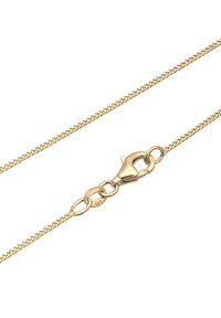 Goldbeschichtete Kettenhalskette mit einem strukturierten, verflochtenen Design. Verfügt über einen Karabinerverschluss und runde Glieder. Misst ungefähr 18 Zoll.
