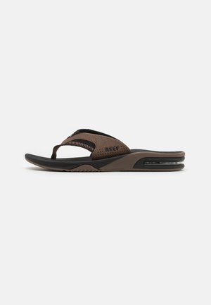 FANNING - T-bar sandals - black/tan