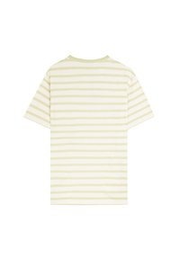 T-shirt med korte ærmer i lysegrøn og hvid med striber. Bomuldsstof med en glat tekstur. Rund halsudskæring. Regular fit.