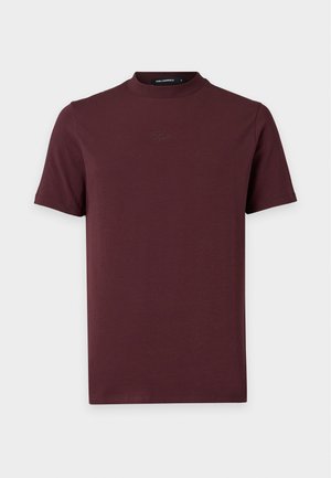 KARL LAGERFELD, CREW NECK - Обикновена тениска - dasrk red