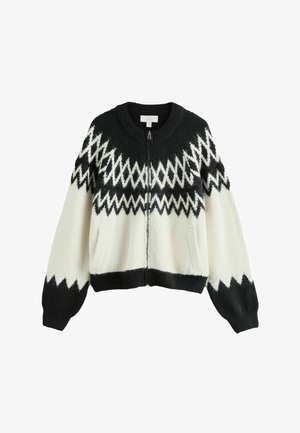 Rockett St George, KNITTED BOMBER JACKET - Strickjacke - black white
