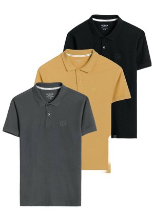 3 PACK - Poloshirt - dark grey, mustard and black