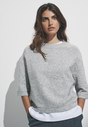 REGULAR FIT - 3 PACK CREW NECK  - Jumper - black grey marl cream