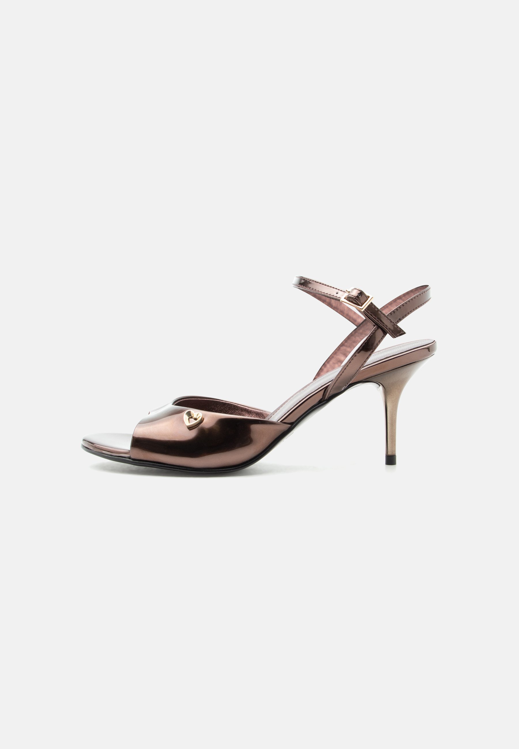 Love Moschino HEART SCULPTURE - Sandals - mud/brown - Zalando.co.uk
