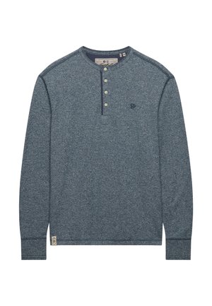 Superdry & Co, SUPERDRY MINI SLUB WAFFLE LONG SLEEVE GRANDAD TOP.. - Longsleeve - denim blue marl