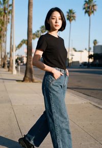 Urban Classics TAPERED BAGGY  - Džinsi ar taisnām starām - dirty washed