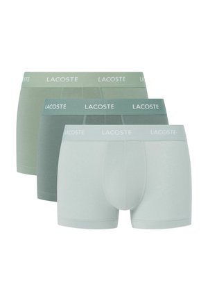 Ein junger Mann steht mit den Händen in den Taschen und trägt einen aufgezippten grauen Hoodie, hellgraue Boxershorts, weiße Socken und eine dünne Kettenkette.