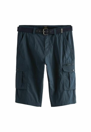 LONG LENGTH BELTED CARGO - Shorts - mottled blue
