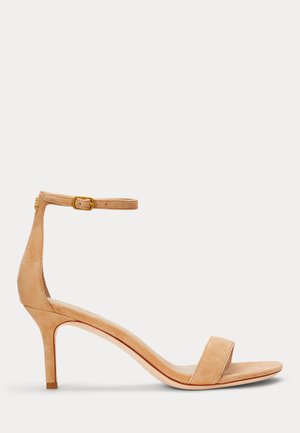 ALLIE MID HEEL SUEDE SANDAL - Sandaler - buff